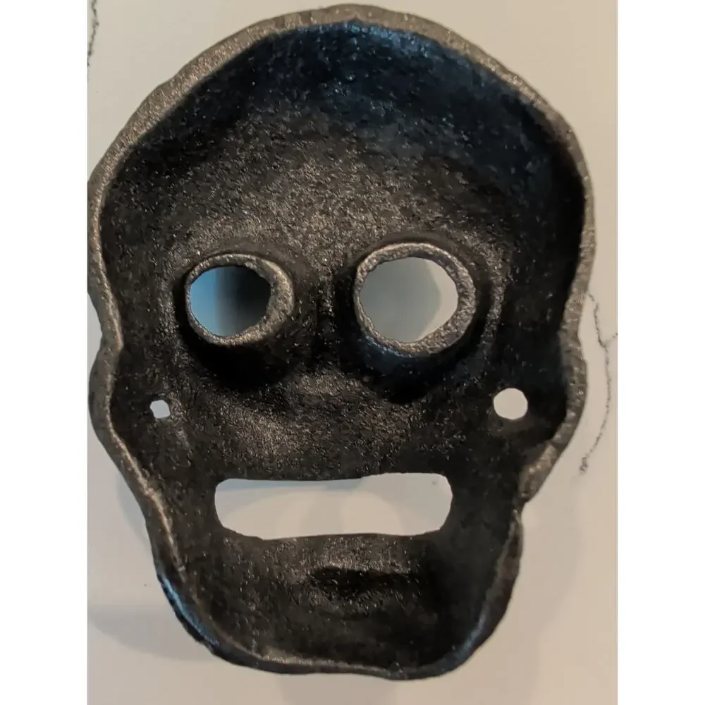 Vintage Cast Iron Wall-Mount Skull Bottle Opener